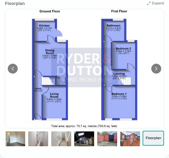 Original Wembury Street North floorplan displayed inside BoaTenure